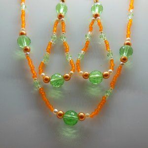 Handmade Set Earrings and Necklace - very delicate pattern